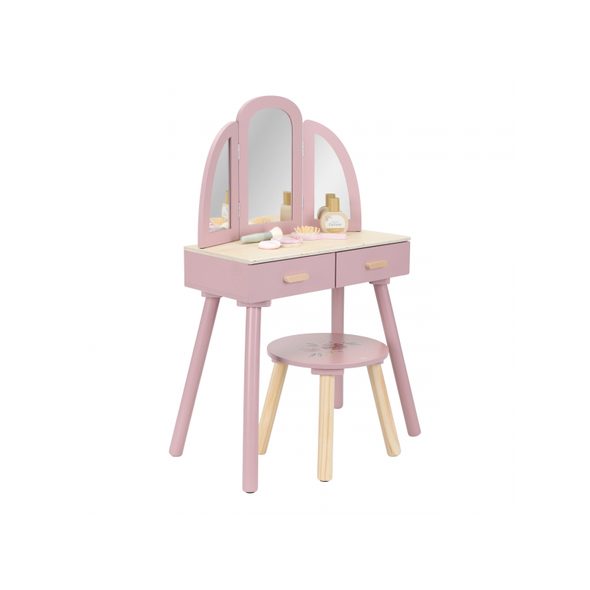 LITTLE DUTCH TOALETNÍ STOLEK S ŽIDLIČKOU DŘEVĚNÝ PINK - LITTLE DUTCH - PRO DĚTI