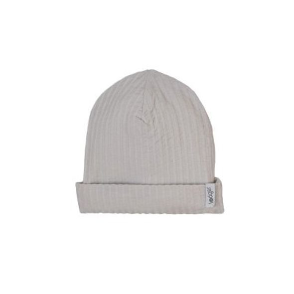 LODGER BEANIE SEERSUCKER STEEL 0 - 6 MĚSÍCŮ - ČEPIČKY A KLOBOUČKY - PRO DĚTI