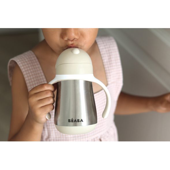 BEABA HRNEK TERMOIZOLAČNÍ S BRČKEM NEREZ 250ML CLAY EARTH - DĚTSKÉ HRNEČKY - KRMENÍ