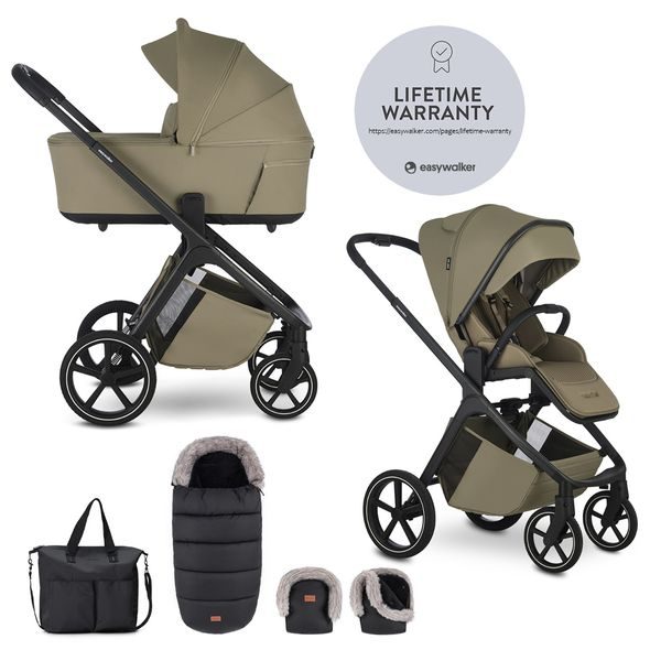 EASYWALKER SET KOČÁREK 2V1 ZOEY GO CHESTNUT BROWN XXL LIMITED S PŘÍSLUŠENSTVÍM - DVOJKOMBINACE - KOČÁRKY A PŘÍSLUŠENSTVÍ