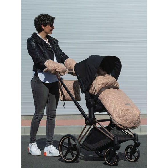 RUKAVICE NA KOČÁREK SOFT PINK DOTS - RUKÁVNÍKY NA KOČÁREK - KOČÁRKY A PŘÍSLUŠENSTVÍ