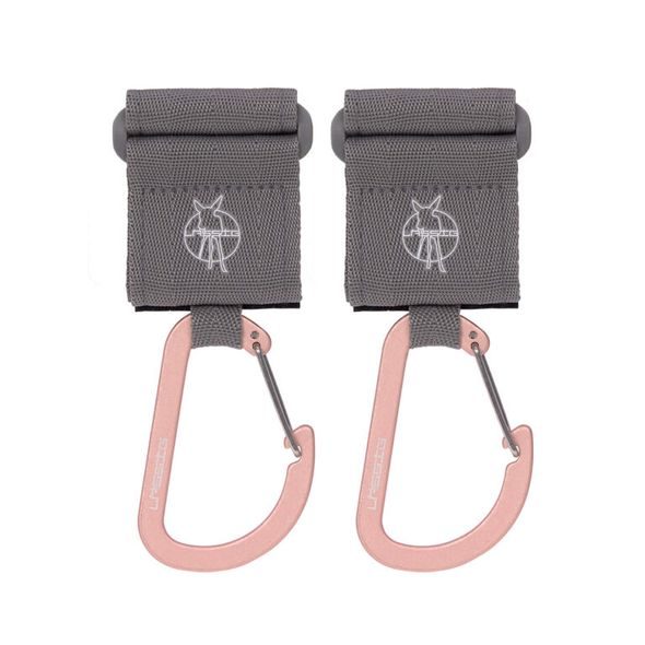 LÄSSIG CASUAL STROLLER HOOKS WITH CARABINER GREY - PLIENKY - VŠETKO NA PREBAĽOVANIE