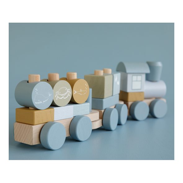 LITTLE DUTCH VLÁČEK DŘEVĚNÝ OCEAN BLUE - VLÁČKY - PRO DĚTI