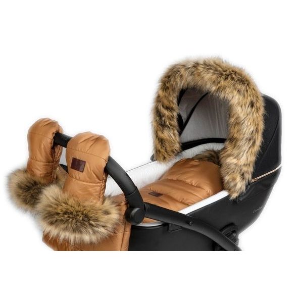 JASMINE RUKAVICE NA KOČÁREK KARAMEL - RUKÁVNÍKY NA KOČÁREK - KOČÁRKY A PŘÍSLUŠENSTVÍ