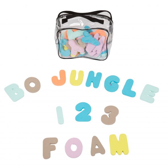 BO JUNGLE PĚNOVÉ HRAČKY DO VANY ČÍSLICE A PÍSMENA 36KS - HRAČKY DO VANY - PRO DĚTI