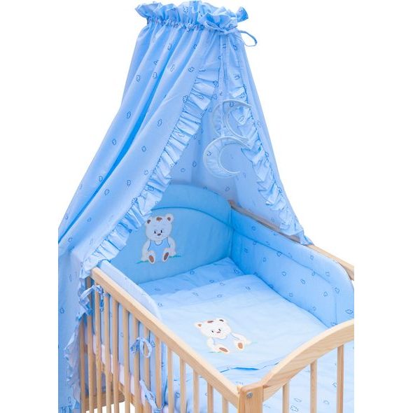 SCARLETT POSTÝLKA 120X60CM S KOMPLETNÍ VÝBAVOU SCARLETT MÉĎA MODRÁ - DŘEVĚNÉ POSTÝLKY - SPINKÁNÍ