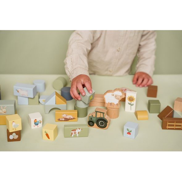 LITTLE DUTCH KOSTKY DŘEVĚNÉ V TUBĚ FARMA - KOSTKY - PRO DĚTI