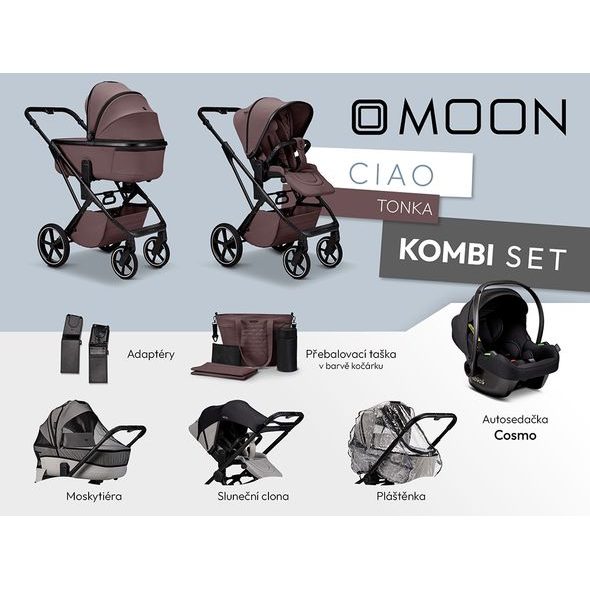 MOON CIAO KOMBI SET - TONKA - KOMBINACE S PŘÍSLUŠENSTVÍM - KOČÁRKY A PŘÍSLUŠENSTVÍ