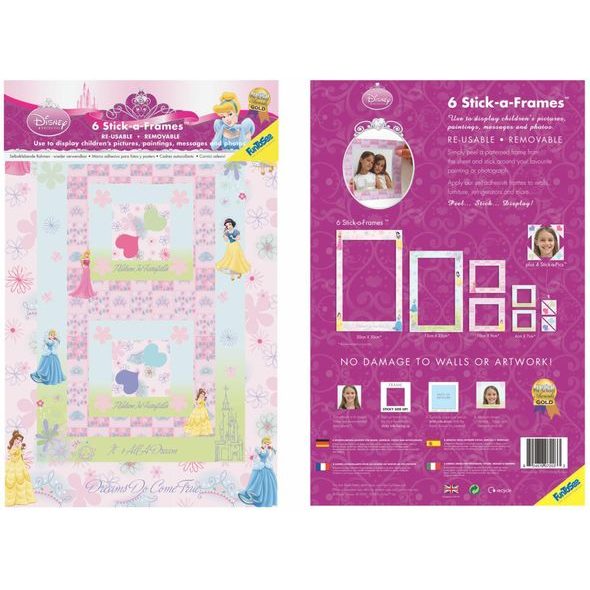SAMOLEPKY STICK-A-FRAME DISNEY PRINCESS - DEKORACE A POLIČKY - SPINKÁNÍ