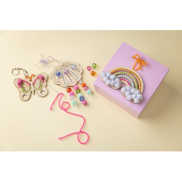 CREATIV COMPANY KREATIVNÍ SADA VYŠÍVÁNÍ DŘEVĚNÝCH DEKORACÍ - VÝTVARNÉ POMŮCKY A HRAČKY - PRO DĚTI