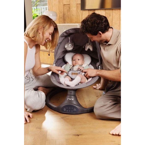 MOMI ELEKTRICKÁ HOUPAČKA KENANI TMAVĚ ŠEDÁ - LEHÁTKA A HOUPADLA - SPINKÁNÍ