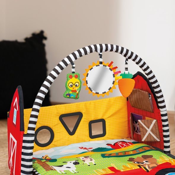 BABY EINSTEIN DEKA NA HRANÍ S 3D FARMOU BUSY BARNYARD™ 0M+ - HRACÍ PODLOŽKY NA ZEM - SPINKÁNÍ