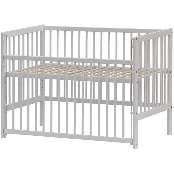 SCARLETT DĚTSKÁ POSTÝLKA SE STAHOVACÍM BOKEM DOMINIK (BOROVICE) BÍLÁ 120X60CM - DŘEVĚNÉ POSTÝLKY - SPINKÁNÍ