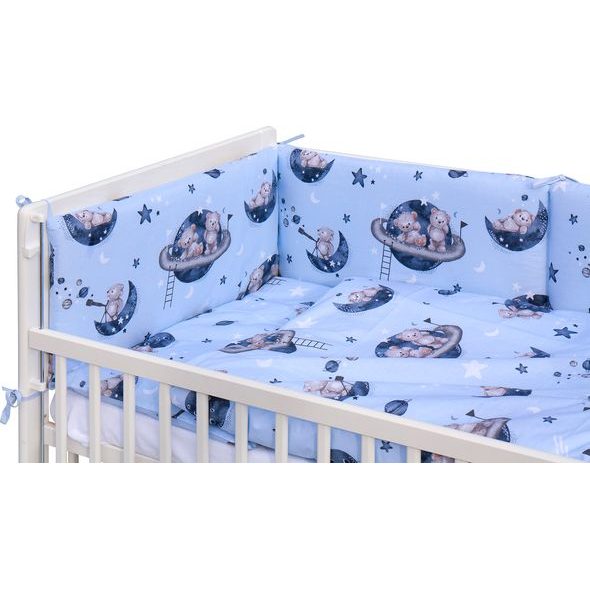 SCARLETT DĚTSKÁ POSTÝLKA S KOMPLETNÍ VÝBAVOU SCARLETT 120X60CM ARBAS MODRÁ - DŘEVĚNÉ POSTÝLKY - SPINKÁNÍ