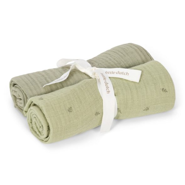LITTLE DUTCH PLENY 70X70CM PURE SAGE - LÁTKOVÉ PLENY ALL IN ONE - PŘEBALOVÁNÍ