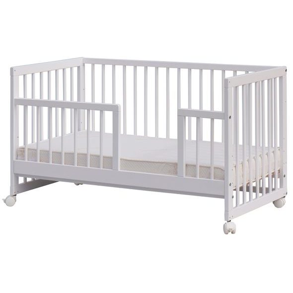 SCARLETT DĚTSKÁ POSTÝLKA KOMBI S VYNDAVACÍMI PŘÍČKAMI BUK BÍLÁ 120X60CM - DŘEVĚNÉ POSTÝLKY - SPINKÁNÍ