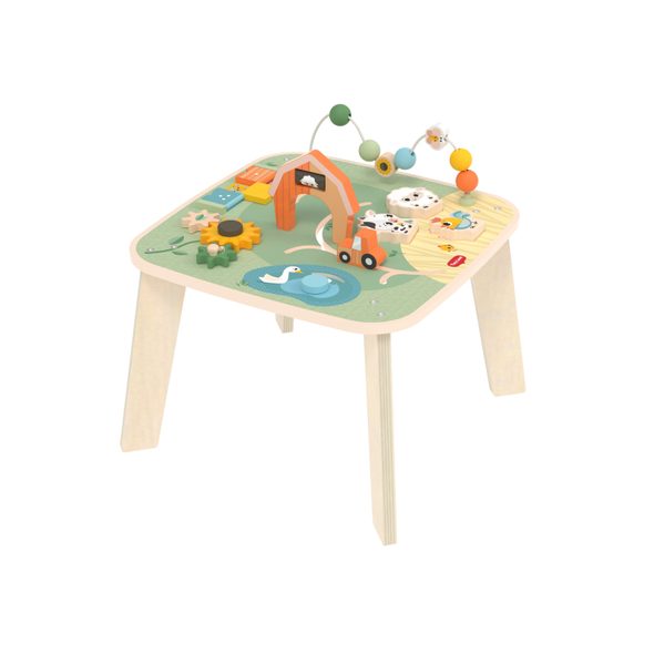 TINY LOVE STOLEK S AKTIVITAMI DŘEVĚNÝ FARMERS FUNDAY - DŘEVĚNÉ HRAČKY - PRO DĚTI