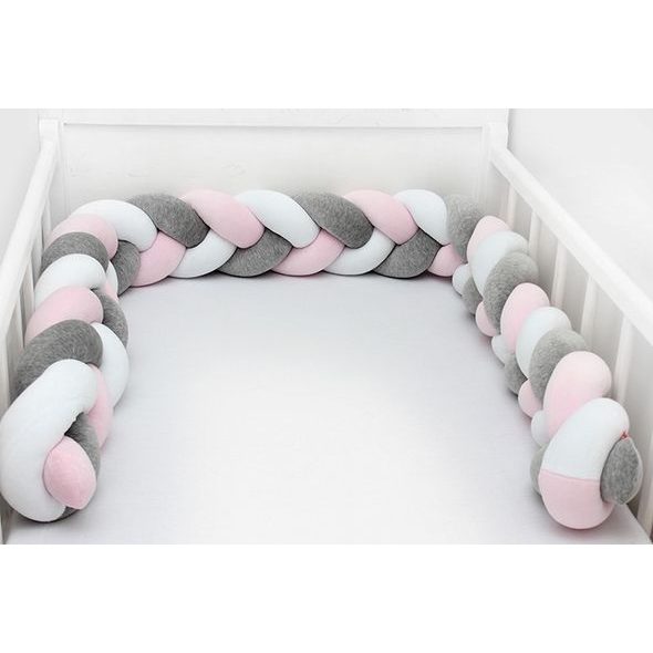 SCAMP MANTINEL DO POSTÝLKY COP 180CM BÍLO-ŠEDO-RŮŽOVÁ - MANTINELY - SPINKÁNÍ