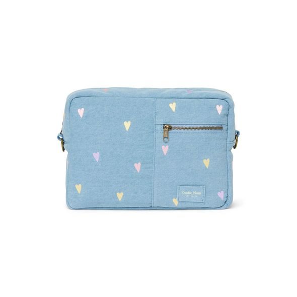 STUDIO NOOS DENIM ORGANIZÉR NA KOČÁREK LIGHT BLUE HEARTS - ORGANIZÉRY A KOŠÍKY - KOČÁRKY A PŘÍSLUŠENSTVÍ