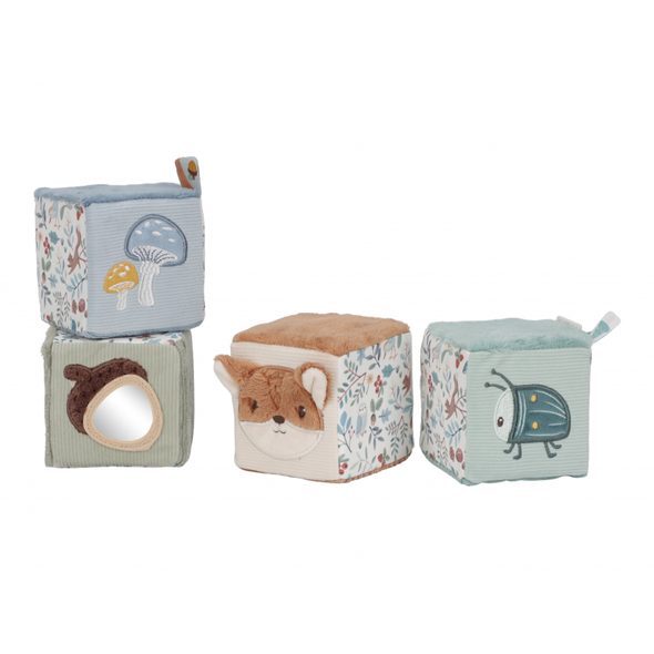 LITTLE DUTCH KOSTKY TEXTILNÍ 4 KS FOREST FRIENDS - CHRASTÍTKA - PRO DĚTI