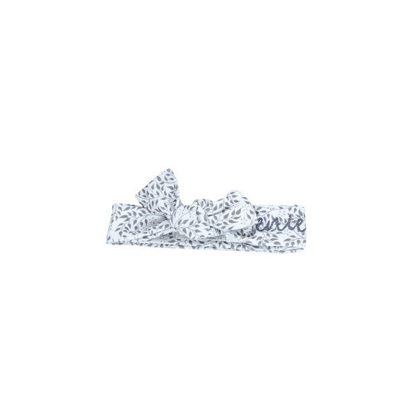 ENIE BABY DĚTSKÁ ČELENKA SWEET 9-12M GREY LEAVES - ČEPIČKY A KLOBOUČKY - PRO DĚTI