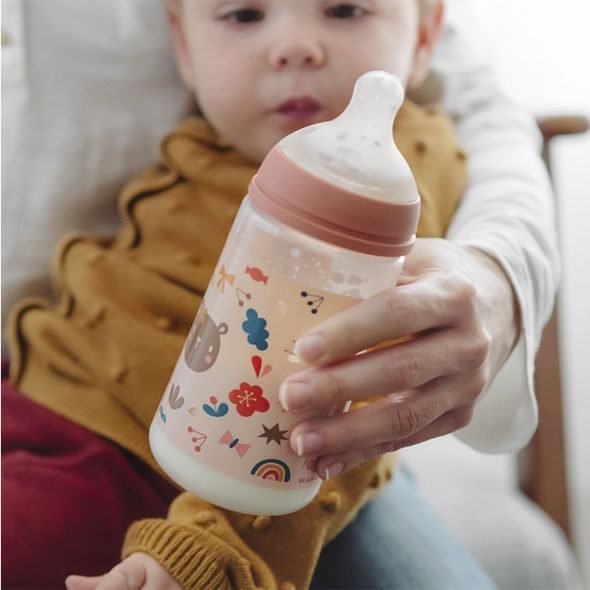 SUAVINEX KOJENECKÁ LÁHEV 360ML (L) FOREST - RŮŽOVÁ - KOJENECKÉ LAHVE - KRMENÍ