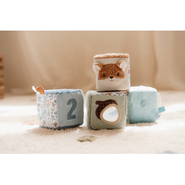 LITTLE DUTCH KOSTKY TEXTILNÍ 4 KS FOREST FRIENDS - CHRASTÍTKA - PRO DĚTI