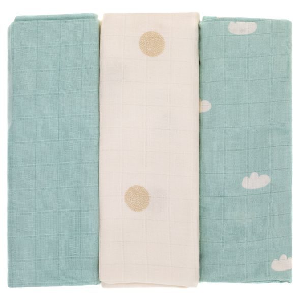 FILLIKID MUŠELÍNOVÉ PLENY DOTS 75X75 CM - LÁTKOVÉ PLENY ALL IN ONE - PŘEBALOVÁNÍ