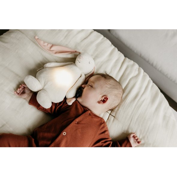 MOONIE USÍNÁČEK ZAJÍČEK 2.0 CLOUD - USÍNÁČCI ŠUMÍCÍ / S TLUKOTEM - PRO DĚTI