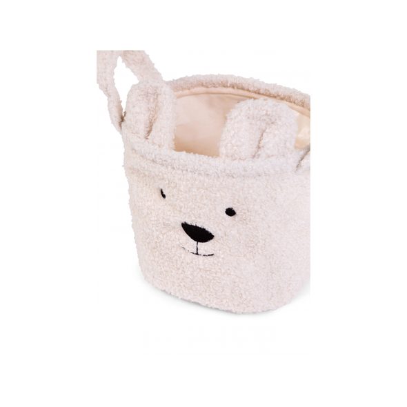 CHILDHOME KOŠ NA HRAČKY TEDDY OFF WHITE 25X20X20 CM - BOXY NA HRAČKY - SPINKÁNÍ