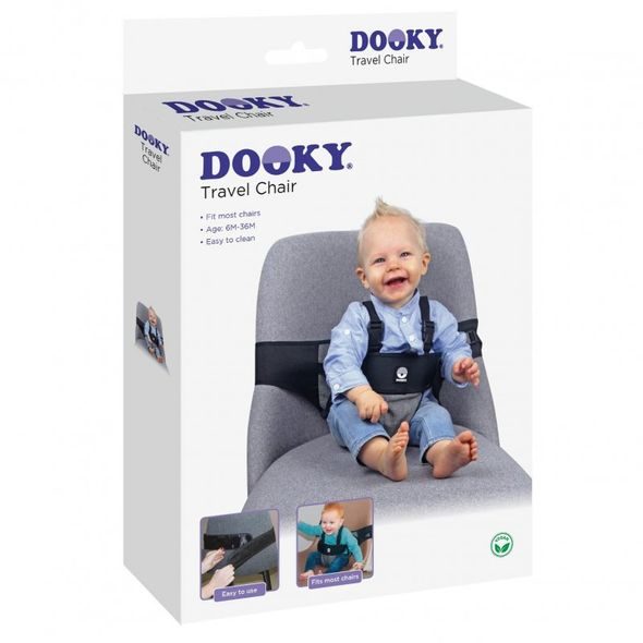 DOOKY PŘENOSNÁ TEXTILNÍ ŽIDLIČKA TRAVEL CHAIR BLACK - JÍDELNÍ ŽIDLIČKY CESTOVNÍ - KRMENÍ