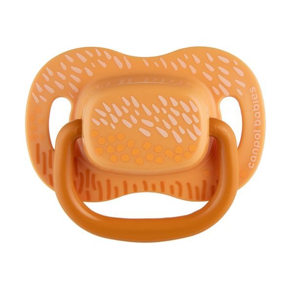 CANPOL BABIES SET SYMETRICKÝCH SILIKONOVÝCH DUDLÍKŮ MOUNTAINS 0-6M 2KS ŽLUTÝ - ŠIDÍTKA A DOPLŇKY - KRMENÍ