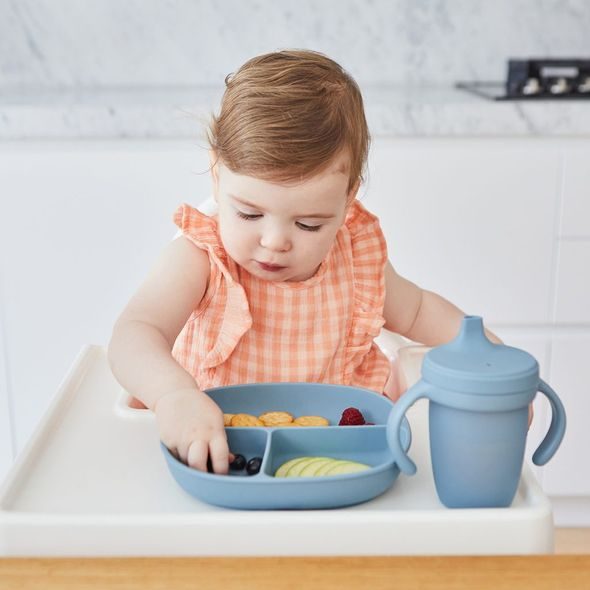 B.BOX SILIKONOVÝ HRNEČEK S PÍTKEM 240 ML - MODRÝ - DĚTSKÉ HRNEČKY - KRMENÍ