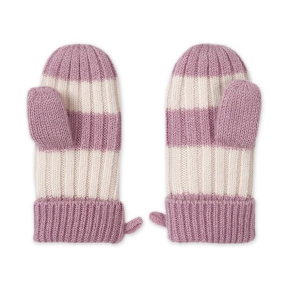 LODGER RUKAVICE STRIPE MERINO MAUVE VEL. 1 - 2 ROKY - RUKAVIČKY, ŠÁTKY, NÁKRČNÍKY - PRO DĚTI