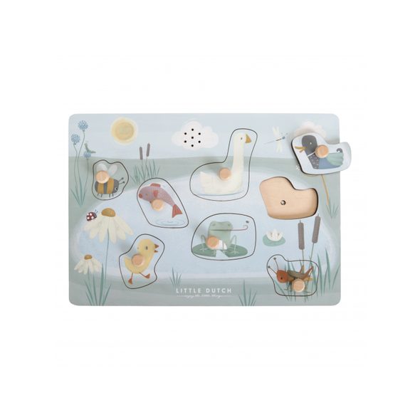 LITTLE DUTCH VKLÁDACÍ PUZZLE SE ZVUKEM DŘEVĚNÉ HUSA - LITTLE DUTCH - PRO DĚTI
