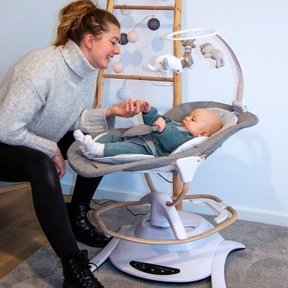 BO JUNGLE AUTOMATICKÁ HOUPAČKA PURE WHITE 2V1 - LEHÁTKA A HOUPADLA - SPINKÁNÍ