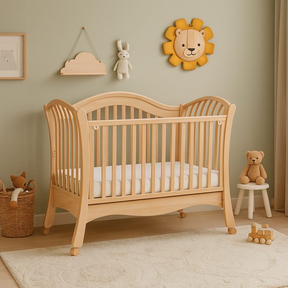 SCARLETT DĚTSKÁ POSTÝLKA SE ŠUPLÍKEM K POSTELI RODIČŮ SCARLETT VALENCIE - PŘÍRODNÍ (BUK) - 120 X 60 CM - DŘEVĚNÉ POSTÝLKY - SPINKÁNÍ