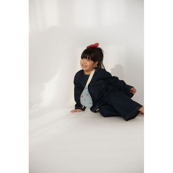 STUDIO NOOS DENIM MINI FANNY KABELKA BLUE HEARTS - ORGANIZÉRY A KOŠÍKY - KOČÁRKY A PŘÍSLUŠENSTVÍ