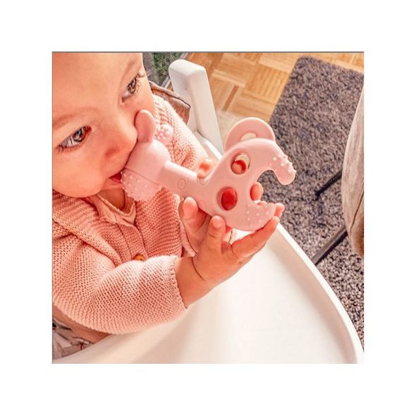 DIAPERCHAMP KOUSÁTKO ŽIRAFA BITE ME RAFF OLD PINK - KOUSÁTKA - PRO DĚTI