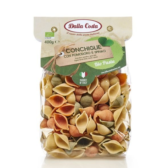 DALLA COSTA BIO CONCHIGLIE TRICOLORE 400G - VAŘENÍ A PEČENÍ - PRO MAMINKY