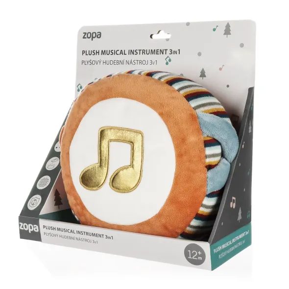 ZOPA PLYŠOVÁ HUDEBNÍ HRAČKA 3V1 - HRAČKY SE ZVUKY - PRO DĚTI