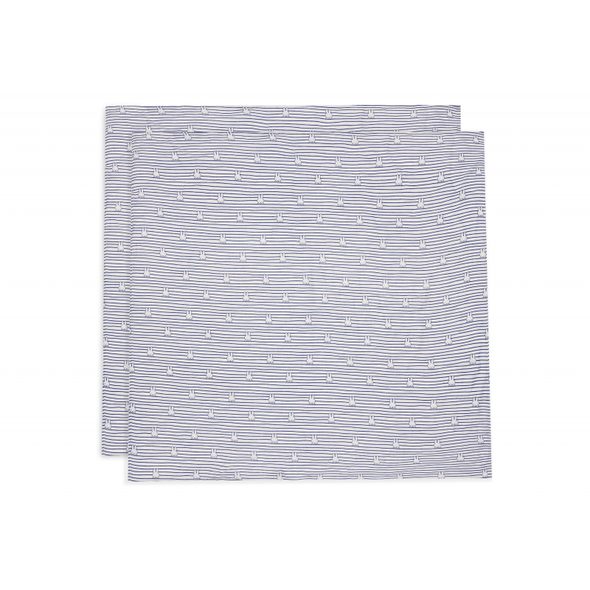 JOLLEIN PLENY ZAVINOVACÍ 2KS 115X115 CM MIFFY STRIPE NAVY - LÁTKOVÉ PLENY ALL IN ONE - PŘEBALOVÁNÍ