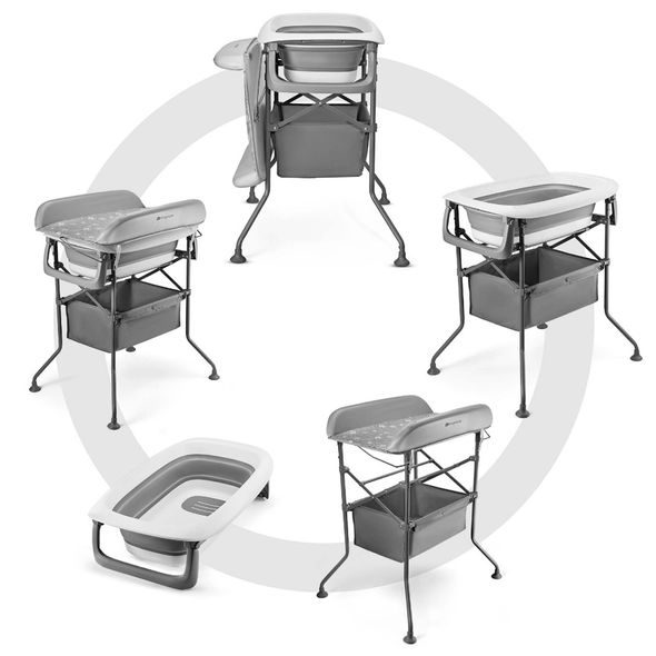 KINDERKRAFT STOLEK PŘEBALOVACÍ S VANIČKOU BUBBLY GREY - PŘEBALOVACÍ PULTY - PŘEBALOVÁNÍ