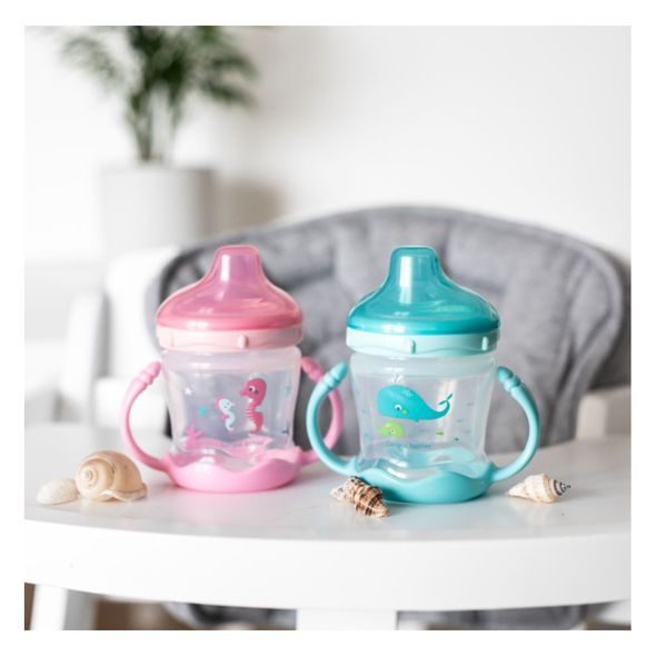 CANPOL BABIES NEVYLÉVACÍ HRNÍČEK SE SILIKONOVÁM PÍTKEM A ÚCHYTY SWEET FUN - DĚTSKÉ HRNEČKY - KRMENÍ