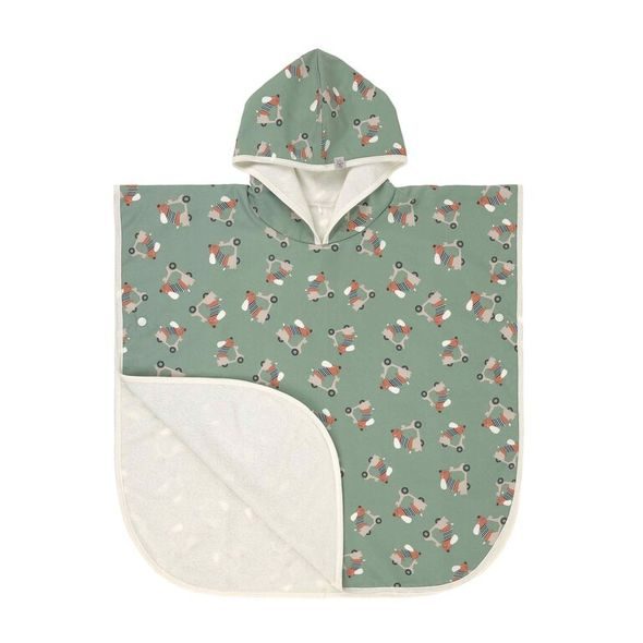 LÄSSIG PONČO SCOOTER/DOG GREEN - UV OBLEČENÍ - PRO DĚTI