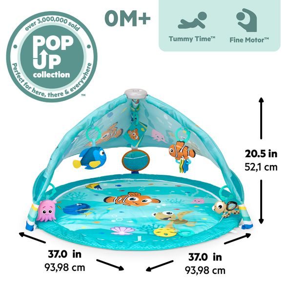 BRIGHT STARTS DEKA HRACÍ PRO ROZVOJ MOTORIKY A SMYSLŮ FINDING NEMO POP 'N WIGGLE™, 0M+ - HRACÍ DEKY - PRO DĚTI