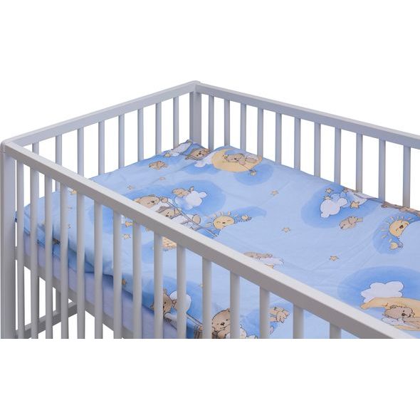 SCARLETT DĚTSKÁ POSTÝLKA S KOMPLETNÍ VÝBAVOU SCARLETT 120X60CM MRÁČEK MODRÁ - DŘEVĚNÉ POSTÝLKY - SPINKÁNÍ