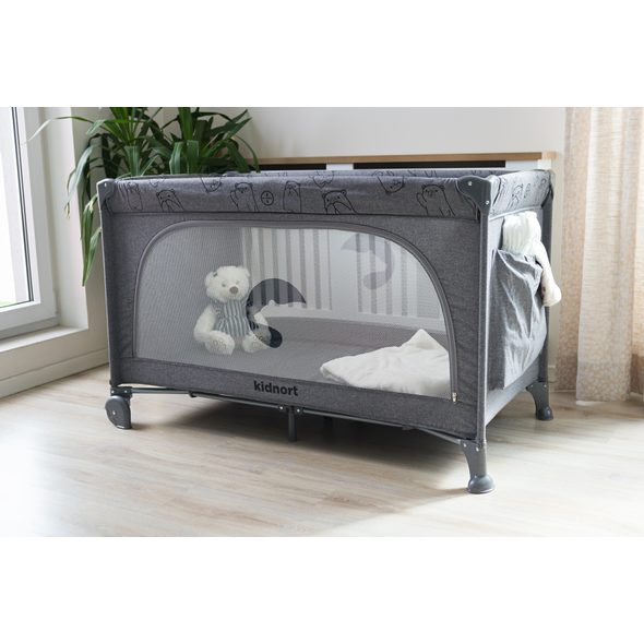 KIDNORT CESTOVNÍ POSTÝLKA KIDNORT IHALIG TMAVĚ ŠEDÁ - CESTOVNÍ POSTÝLKY - SPINKÁNÍ