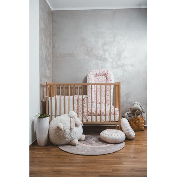 ENIE BABY HNÍZDEČKO DO POSTÝLKY SATINE PINK LEAVES - HNÍZDEČKA - SPINKÁNÍ