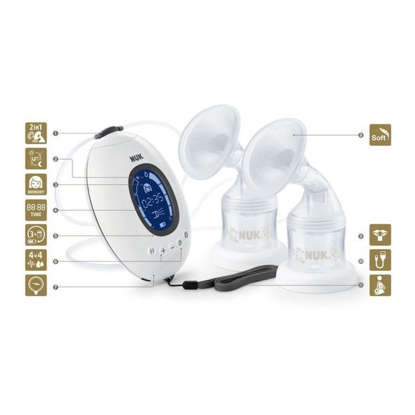 NUK NATURE SENSE PRSNÍ PUMPA DOUBLE - ODSÁVAČKY MATEŘSKÉHO MLÉKA - KRMENÍ